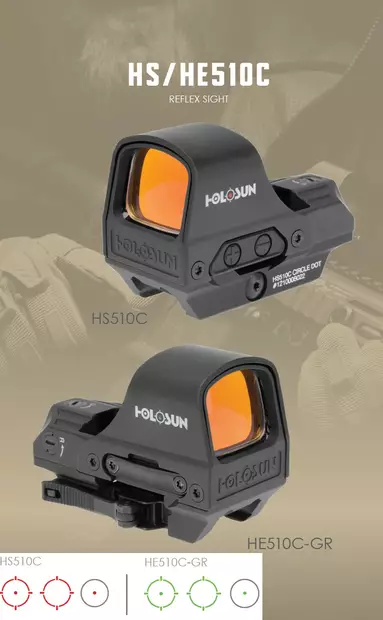 Holosun HS510C FDE Red Dot Sight with Quick Release Mount - Open reflex red dot sights - HS510C-FDE - 2