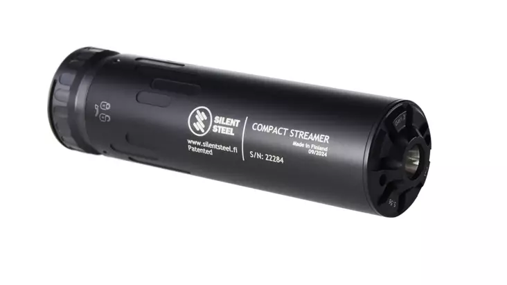 Silent Steel Compact Streamer Sound Suppressor 5.56/7.62/9mm QDL - Rifle flow throught Silencers - CST556B-SS-QDL - 1