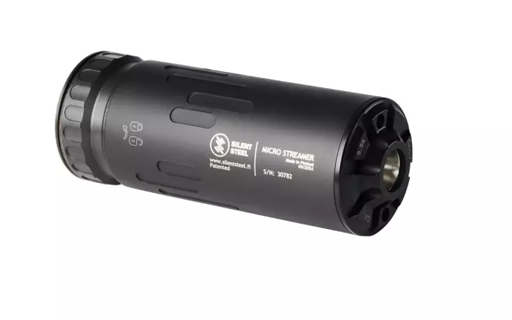 Silent Steel Micro Streamer 5,56/7,62/9mm QDL äänenvaimennin - Kiväärin läpipuhaltavat vaimentimet - MST556B-SS-QDL - 1