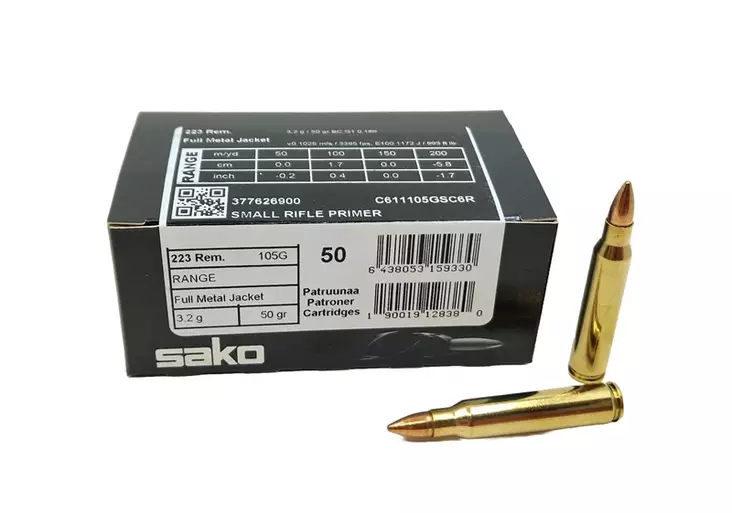 223 Rem SAKO Range 50gr FMJ 50 pcs - 223 Rem. -rifle cartridges - C611105GSC6R - 4