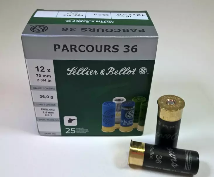 12/70 S&B Parcours 36g #7 2.5mm - 12/70 haulikon metsästyspatruunat - S1236S - 2